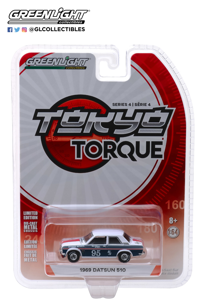 Datsun 510 nº 95 Bob Leitzinger (1969) Greenlight 1:64 