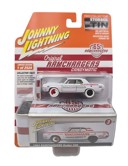 Dodge 330 Ramchargers 1964 with Collector Tin Johnny Lightning Special Version scale 1/64 