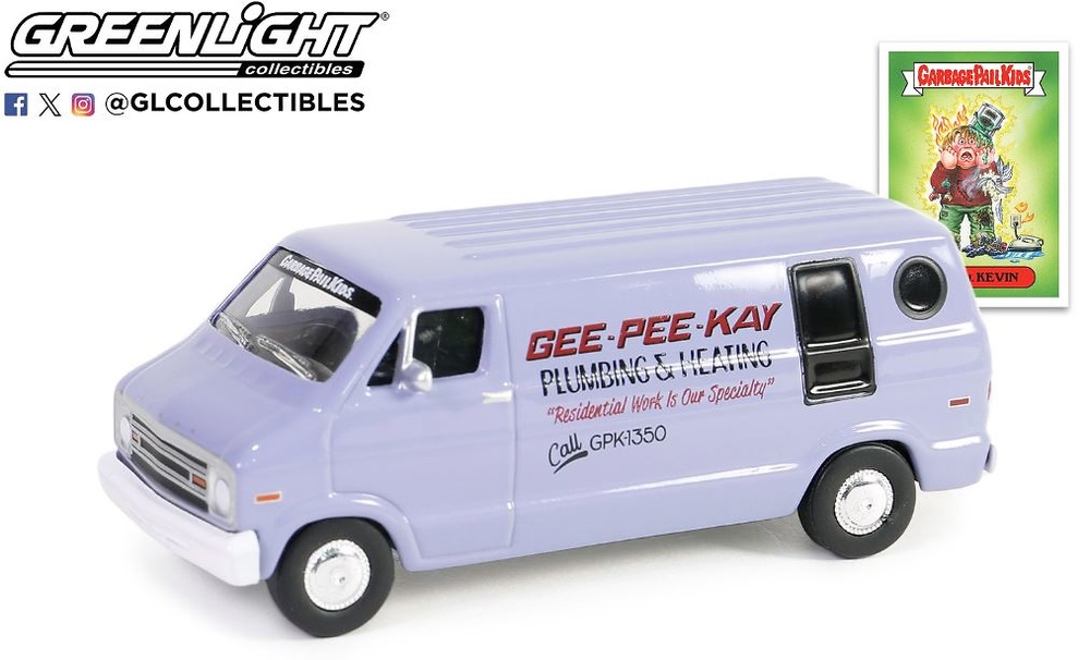 Dodge B-100 Van - Garbage Pail Kids Series 6 - Overkill Kevin (1976) Greenlight 1:64 