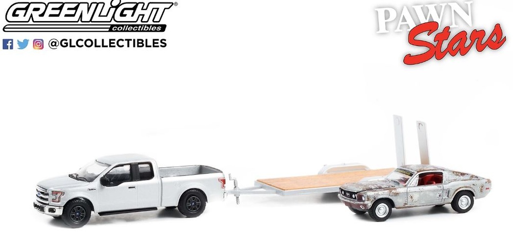 Ford F-150 + Ford Mustang GT Fastback (1968) Greenlight 1:64 