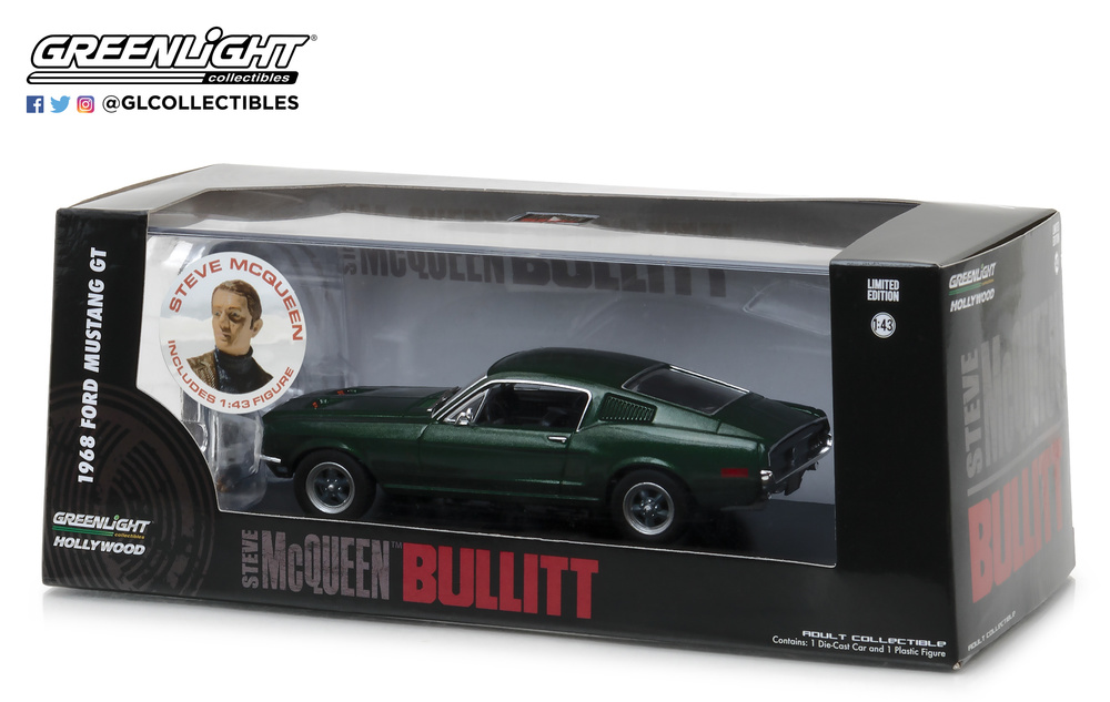 1968 Ford Mustang GT Fastback - Bullit with figure Greenlight 1/43 86433 