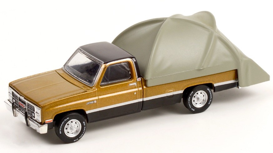 GMC Sierra Classic with Modern Truck Bed Tent The Great Outdoors Series 1 Greenlight 1:64 