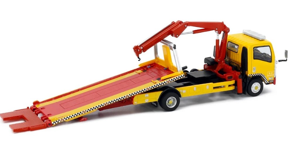 Isuzu N Series Macau Flatbed Tow Truck Yellow Truck Tiny City - ATCMC64004 - scale 1/64 