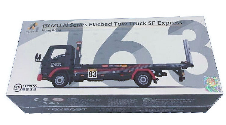 Isuzu N Series SF Express Flatbed Tow Truck Tiny City - ATCCN64027 - scale 1/64 