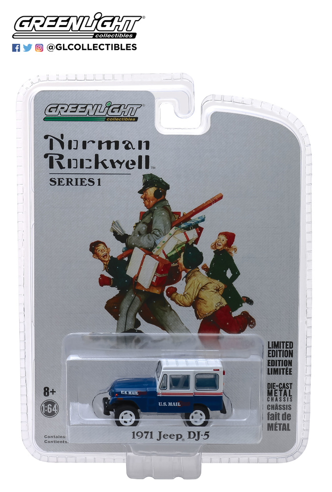 Jeep DJ-5 U.S. Mail Delivery (1971) Ed. Limited Norwan Rockwell - Greenlight 1:64 