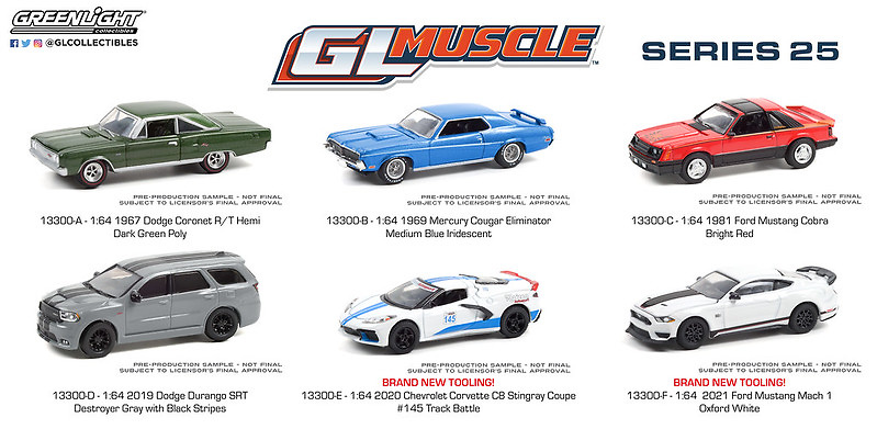 Lote GL Muscle Series 25 Greenlight 1/64 
