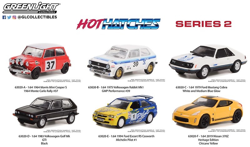 Lote Hot Hatches serie 2 Greenlight 1/64 