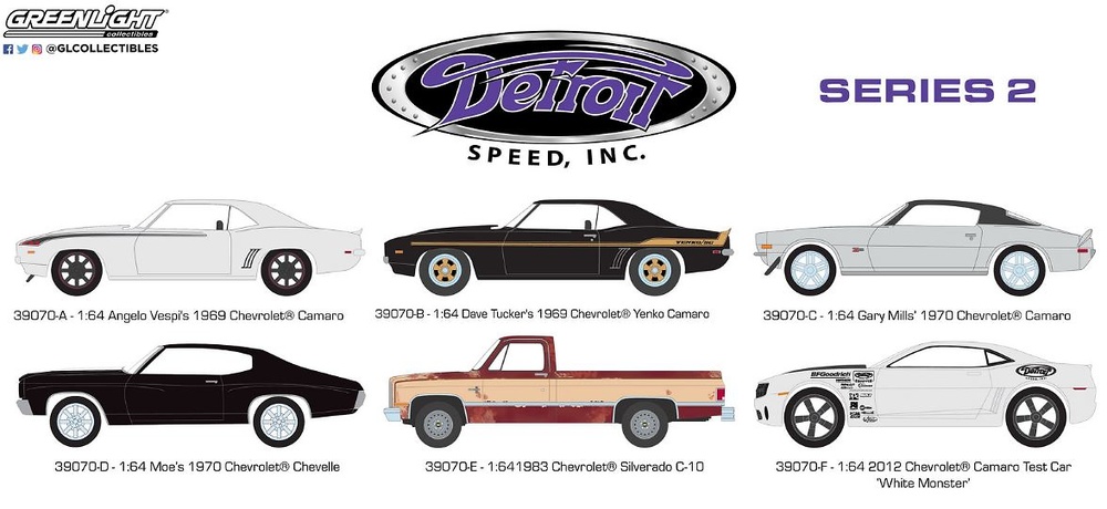 Lote Detroit Speed Inc Serie 2 Greenlight 1/64 