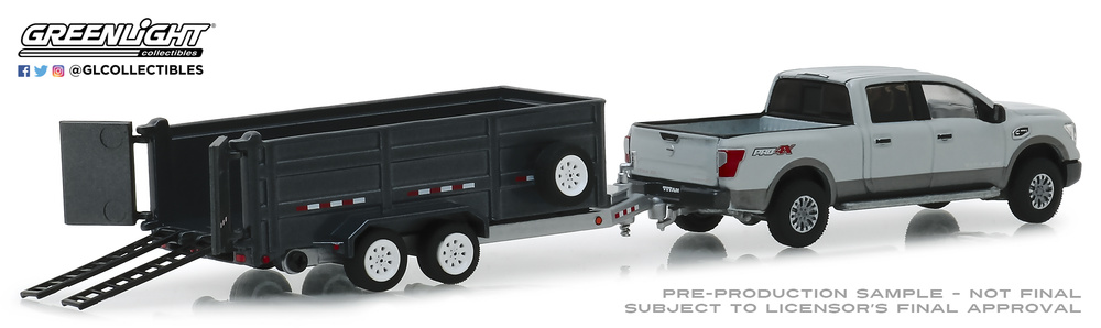 Nissan Titan XD Pro-4X and Double-Axle Dump (2018) Greenlight 1:64 