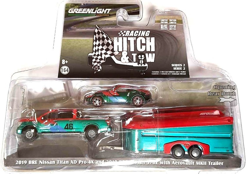 Nissan Titan XD Pro-4X con Nissan 370Z BRE #46 (2019) Greenmachine 1:64 