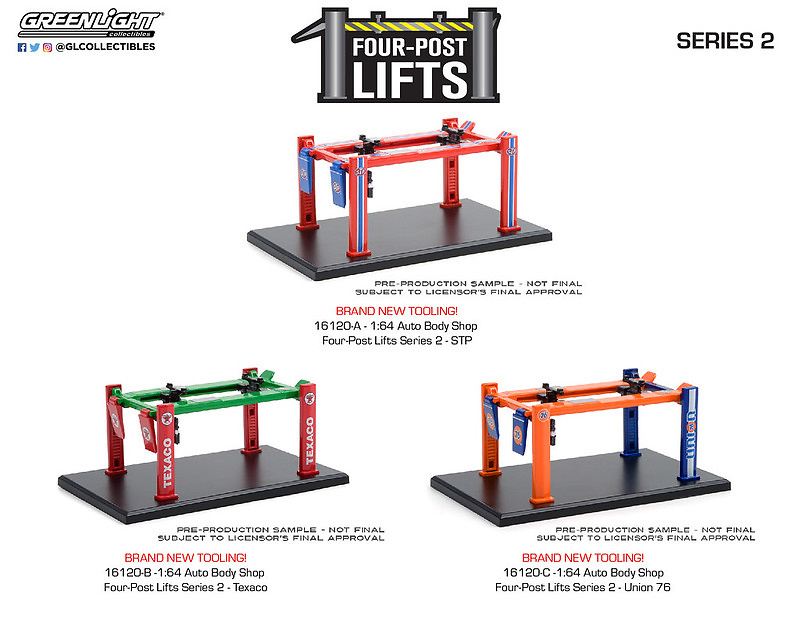 Pack Four-Post Lifts Series 2 Greenlight 1:64 