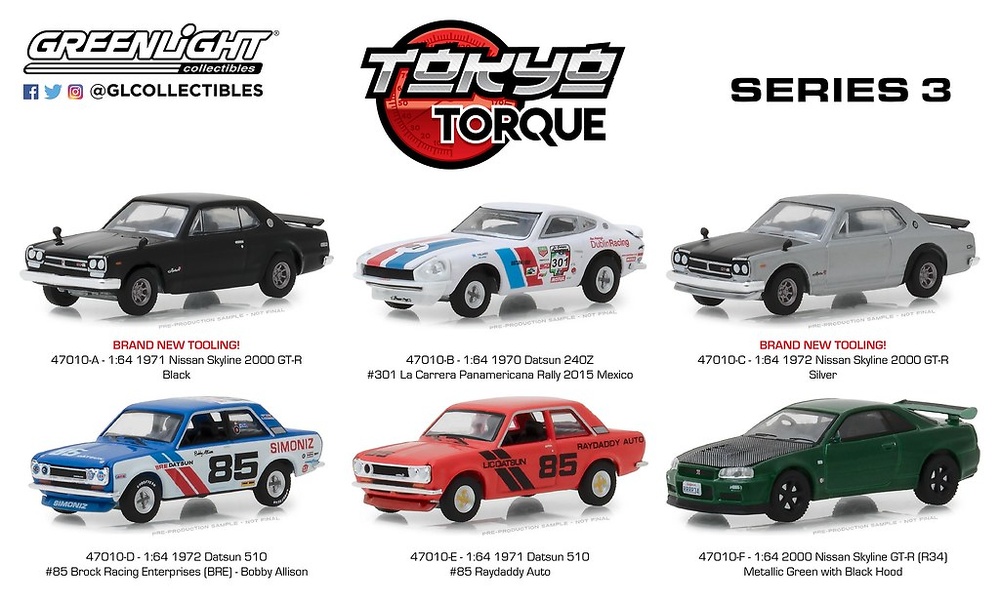 Pack Tokio Torque series 3 Greenlight 1:64 