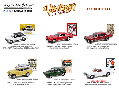 Lote 6 coches Vintage Ad Cars Series 6 Greenlight 1/64 