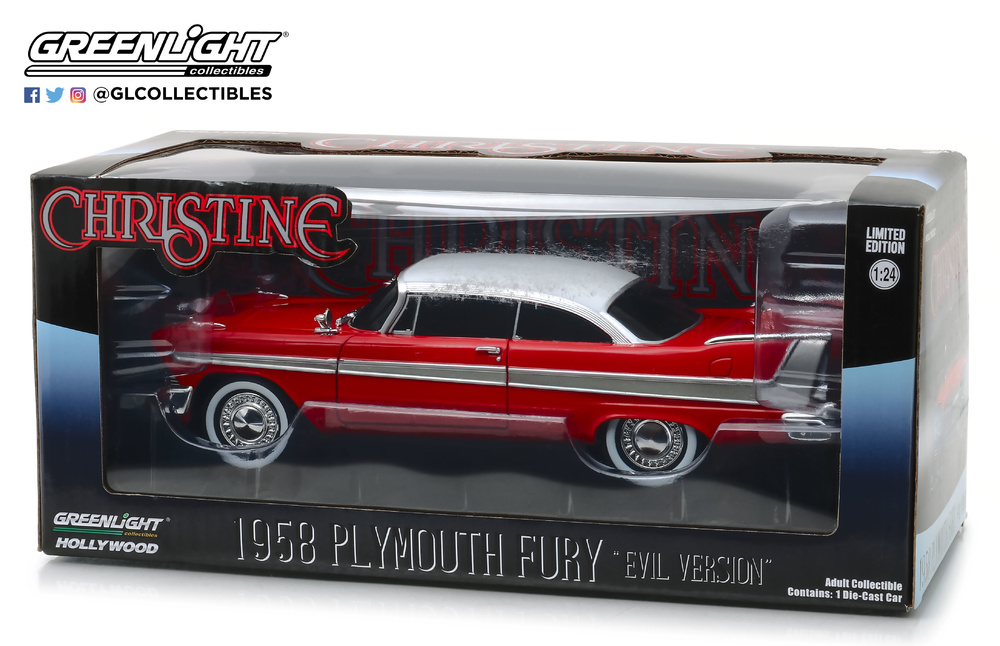 1:24 Christine (1983) - 1958 Plymouth Fury (Evil Version with Blacked Out Windows) Greenlight 84082 