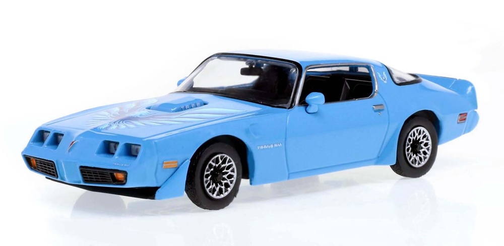 Pontiac Firebird Trans Am Hardtop Atlantis Blue with Hood Phoenix Greenlight 1:43 