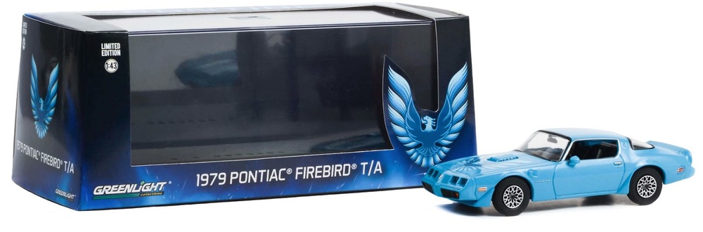 Pontiac Firebird Trans Am Hardtop Atlantis Blue with Hood Phoenix Greenlight 1:43 