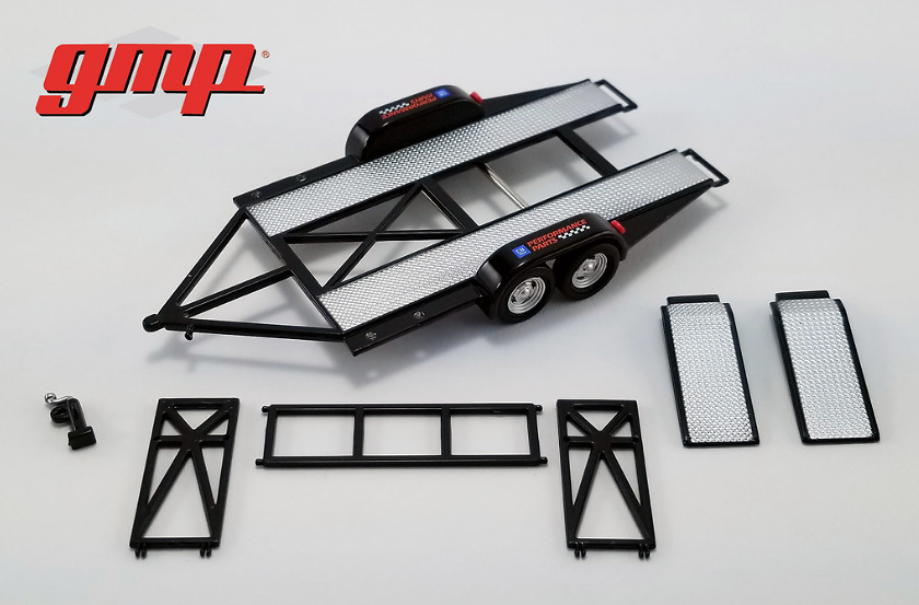 Tandem car Trailer with Tire Rack - Chevrolet GMP 1/43 