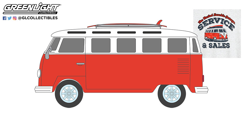 Volkswagen Samba Bus with Surfboards 