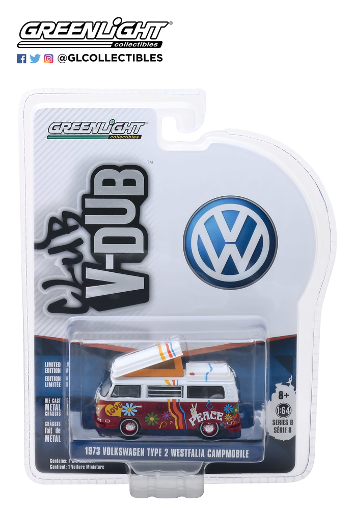 Volkswagen T2 Westfalia - Hippie (1973) Greenlight 1/64 