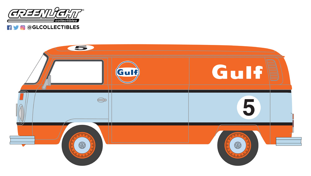 Volkswagen T2 nº 5 Gulf Oil Furgoneta (1975) Greenlight 29940E 1/64 