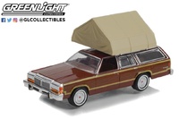 Ford LTD Country Squire with Campotel Cartop Sleeper Tent  The Great Outdoors Series 2 Greenlight 1:64
