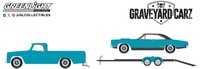 Graveyard Carz (2012-Current TV Series) 1969 Plymouth GTX with 1967 Dodge D-200 & Flatbed Trailer Hitch & Tow Series 13 Greenlight 1/64