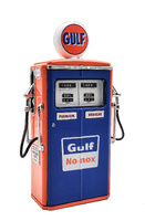 Tokheim 350 Twin Gas Pump - Gulf Vintage Gas Pumps Series 16 Greenlight scale 1/18