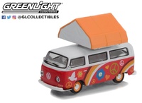 Volkswagen Type 2 Peace and Love’ with Campotel Cartop Sleeper Tent  The Great Outdoors Series 2 Greenlight 1:64