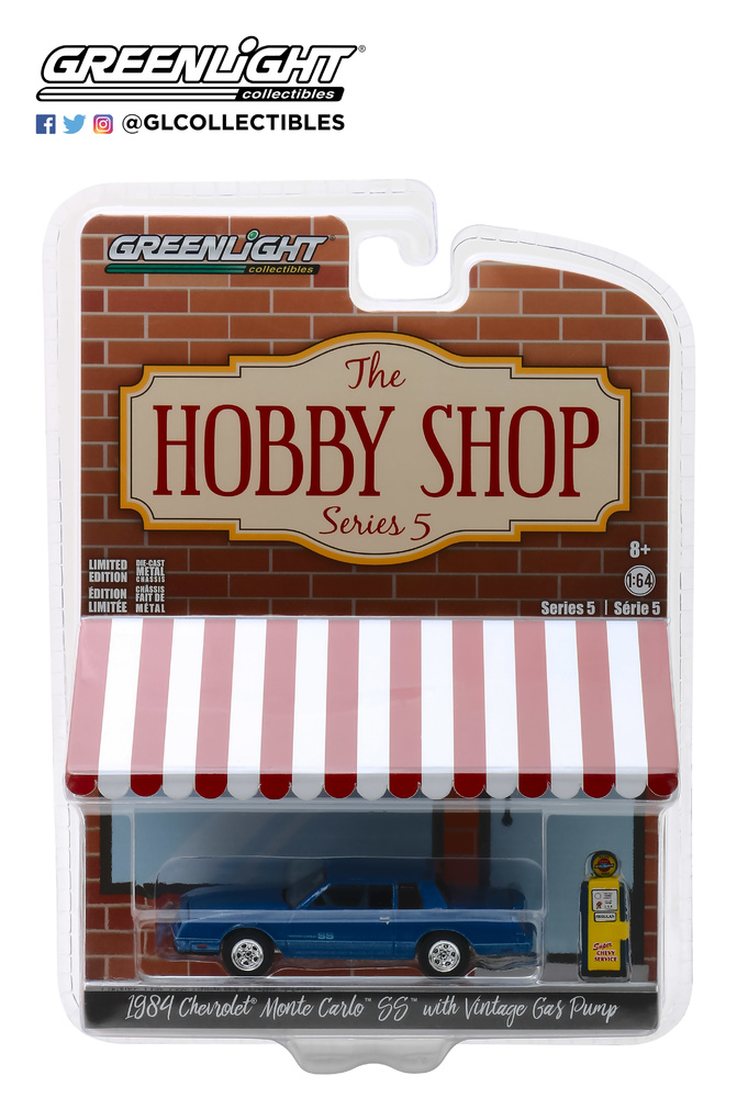 Chevrolet Monte Carlo SS con surtidor antiguo (1984) Greenlight 97050F 1/64 
