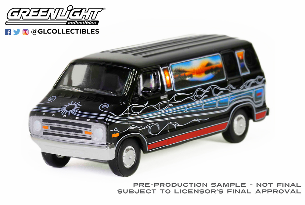 Dodge B-100 Custom Van - Mountain Sunrise Decoration (1977) Greenlight 1/64 