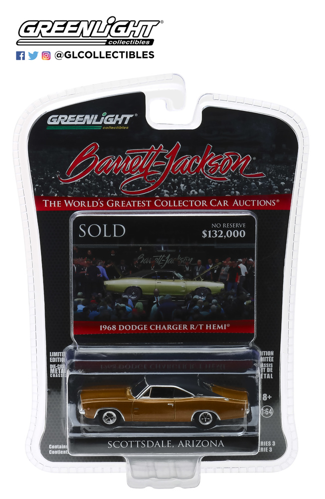 Dodge HEMI Charger R/T - Lote 1310.1 (1968) Greenlight 37160C 1/64 