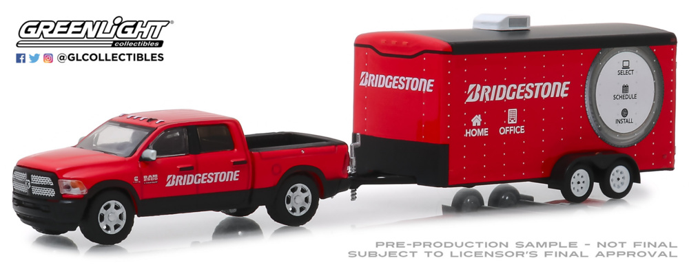 Dodge Ram 2500 Servicio de transporte de vehículo Bridgestone (2017) Greenlight 1:64 