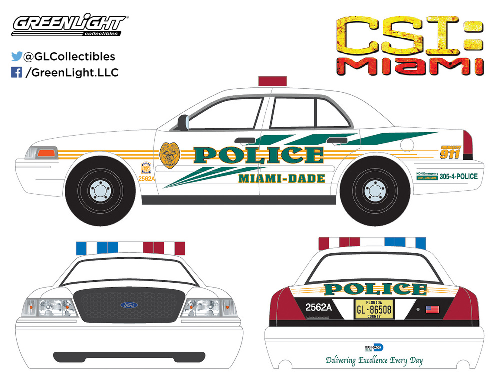 Ford Crown Victoria Interceptor Policia Miami-Dade 