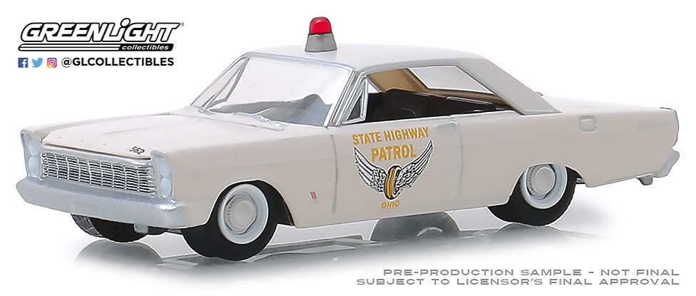 Ford Custom - Patrulla de Carreteras del Estado de Ohio (1965) Greenlight 1/64 