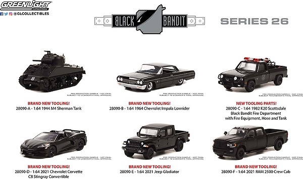 Lote 6 coches Black Bandit Serie 26 Greenlight 1/64 