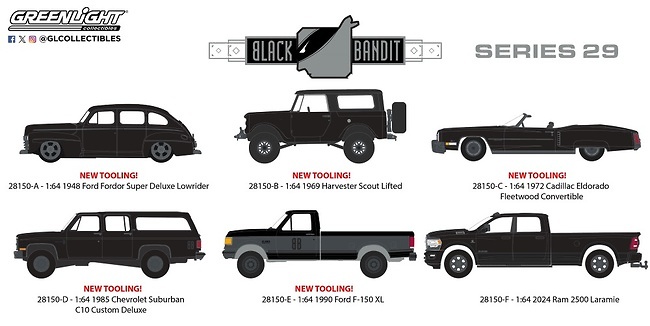 Lote 6 coches Black Bandit Serie 29 Greenlight escala 1/64 