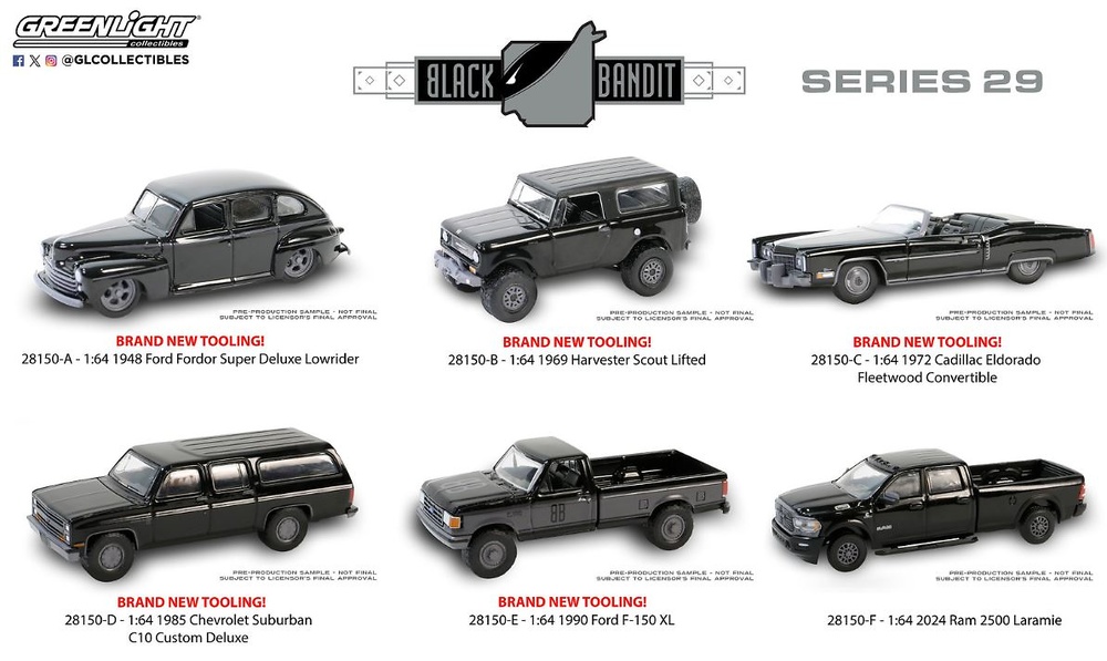 Lote 6 coches Black Bandit Serie 29 Greenlight escala 1/64 