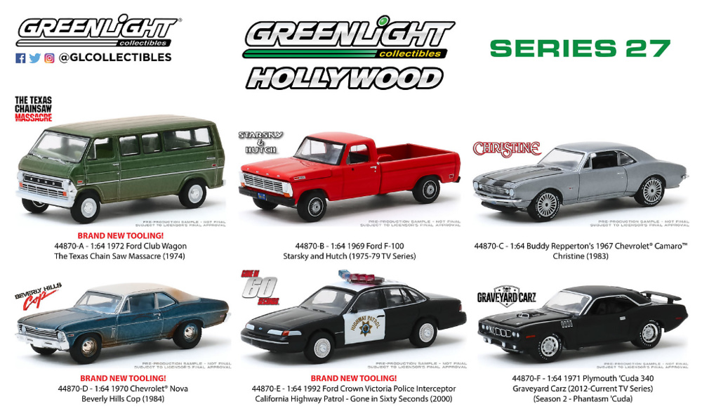 Lote coches de peliculas Hollywood Series 27 Greenlight 1/64 