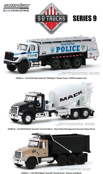 Lote de 6 camiones S.D. Trucks Series 9 Greenlight 1/64 
