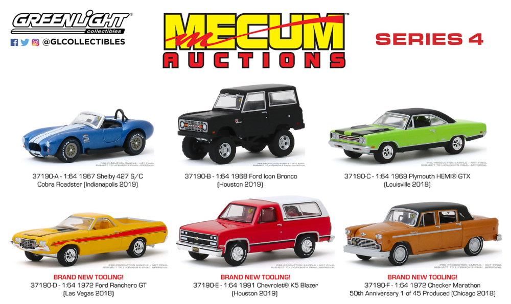 Lote de 6 coches Mecum Auctions Collector Cars Series 4 Greenlight 37190 escala 1/64 