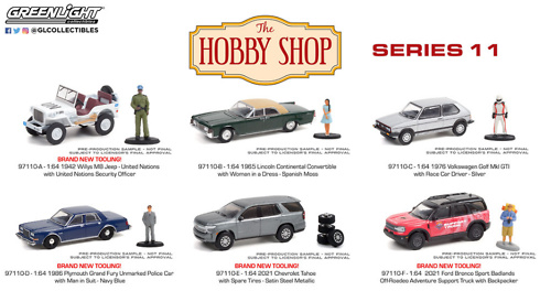 Lote de 6 coches The Hobby Shop Series 11 Greenlight 1/64 