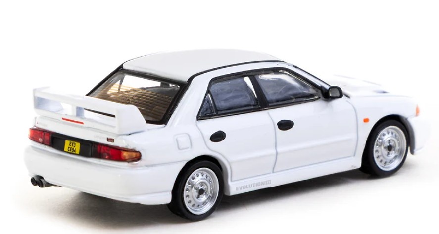Mitsubishi Lancer RS Evolution III White - Lamley Special Edition Tarmac Works T64G-050-RS - escala 1/64 