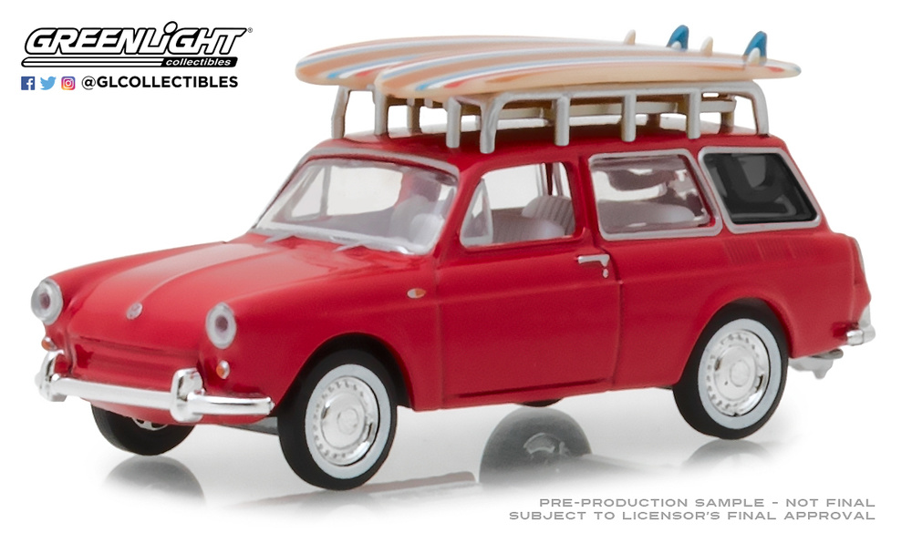 Volkswagen Type 3 familiar con tablas de surf (1962) Greenlight 97050A 1/64 