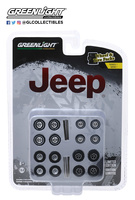 Conjunto de ruedas y neumáticos "Jeep" Greenlight 1/64