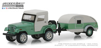 Jeep CJ-5 Techo rígido con caravana en forma lágrima (1972) Greenlight 1/64