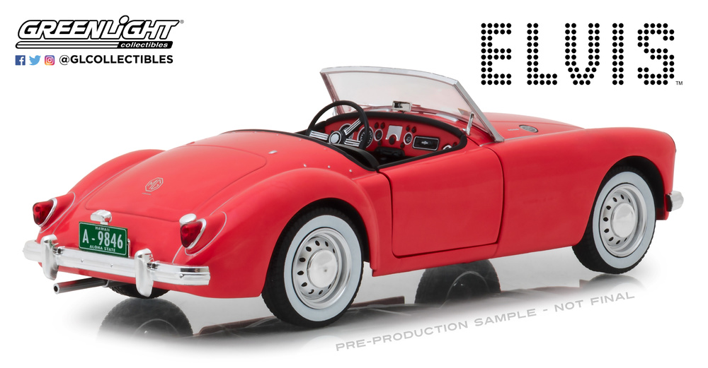 1:18 Elvis Presley (1935-77) - 1959 MG A 1600 Roadster MkI (as driven in musical comedy film Blue Hawaii) 13524 