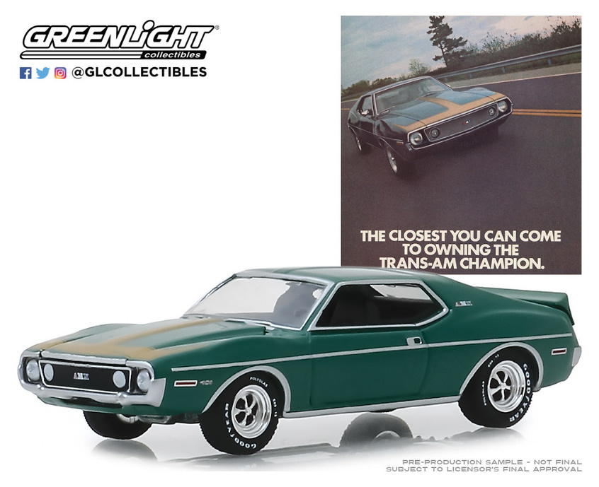 AMC Javelin AMX “The Closest You Can Come To Owning The Trans-Am Champion”(1972) Greenlight 1:64 