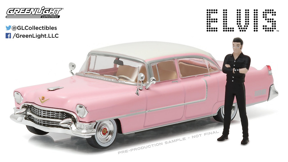 Cadillac Fleetwood Serie 60 con figura de Elvis Presley (1935-77) Greenlight 1/43 