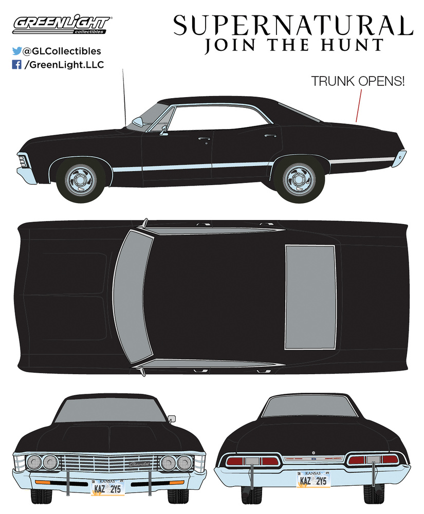 1967 Chevrolet Impala Sport Sedán - Supernatural Greenlight 1/24 86441 