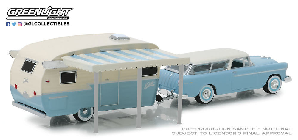 Chevrolet Nomad and Shasta Airflyte with Awning (1955) Greenlight 1:64 